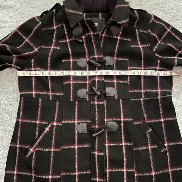Torrid Red/Black Buffalo Plaid Hooded Toggle Coat Jacket w/ Hood Size 1X 14/16 - Picture 8 of 8